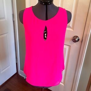 Hot pink sheer georgette top